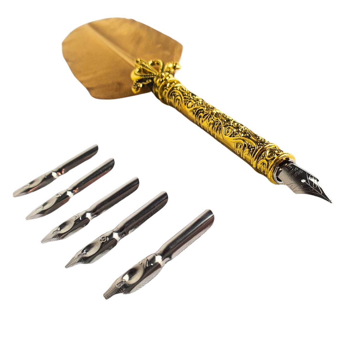 Caneta Tinteiro Pena Simples Dourado M1 Caneta Tinteiro Pena Simples Dourado M1